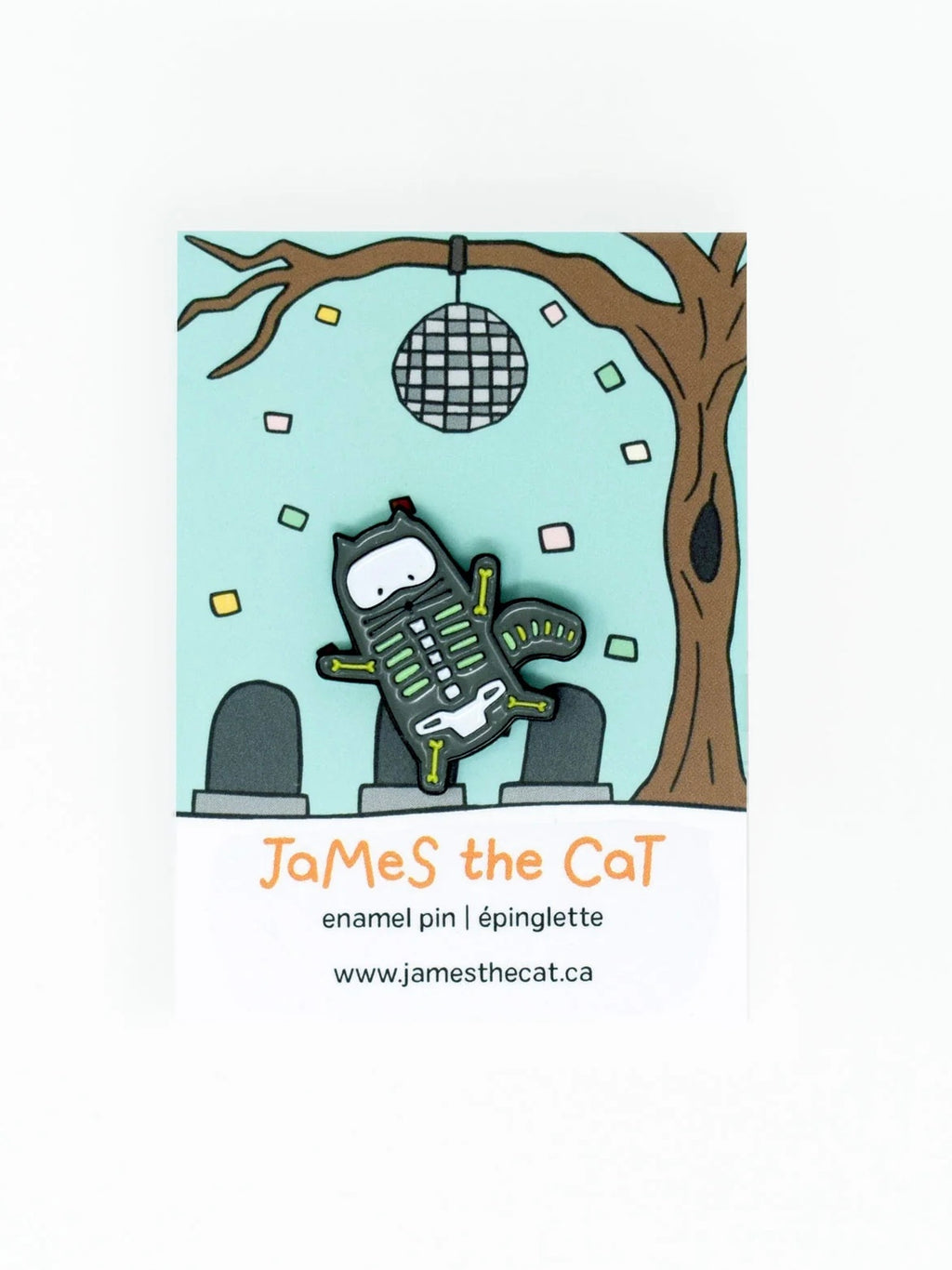 James the Cat- Skeleton Pin