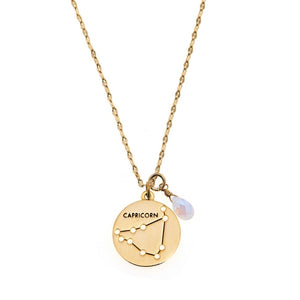 Zodiac Round Necklace- Gold