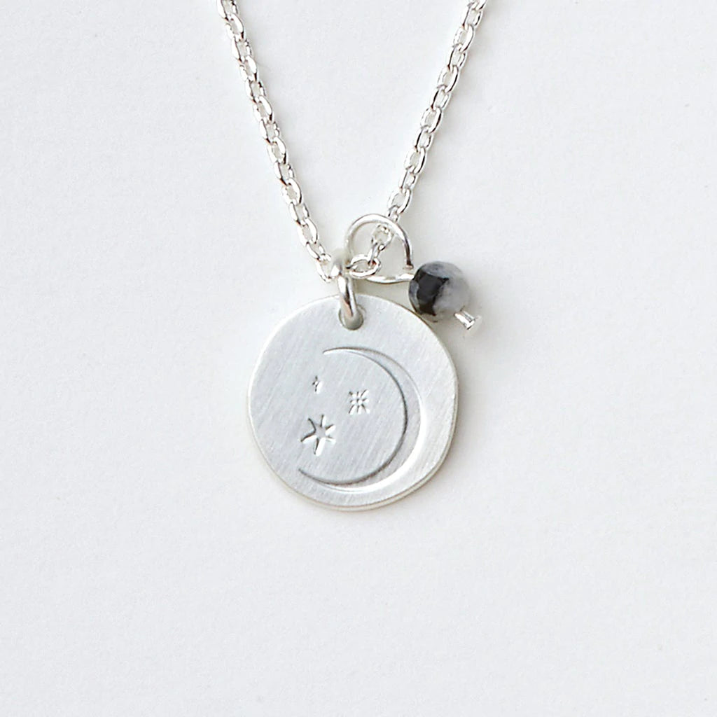 Stone Intention Charm Necklace- Moonstone