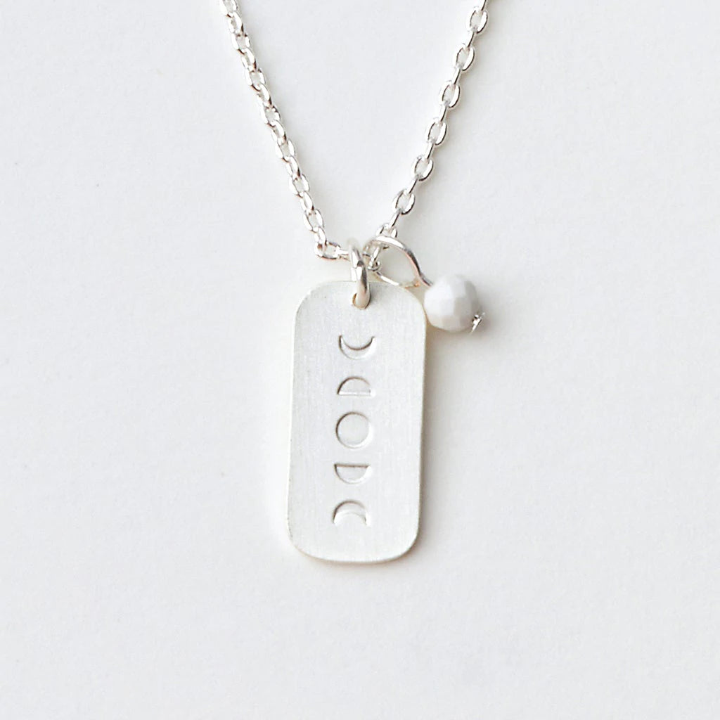 Stone Intention Charm Necklace- Howlite