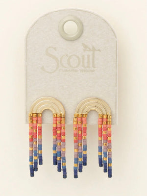 Miyuki Rainbow Fringe Earrings- Multi/Gold