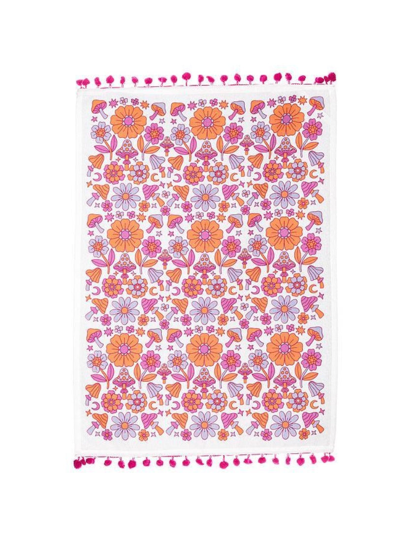 Mushroom Hippie Tea Towel