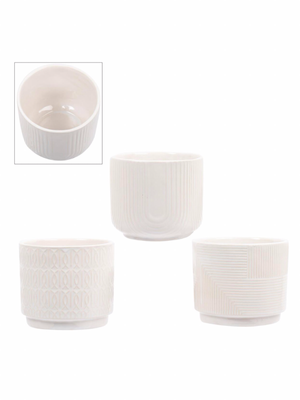 White Patterned Pot