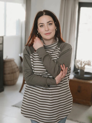 Dusk Sweater- Clay Striped