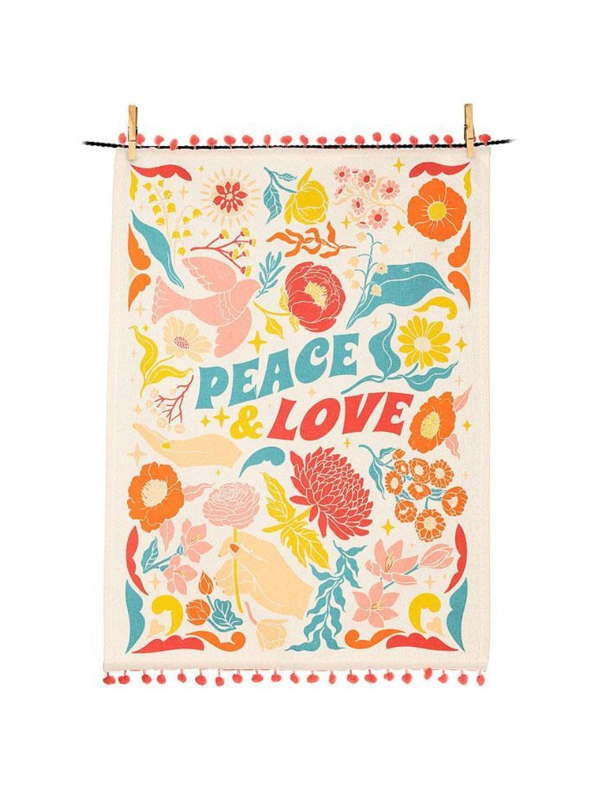 Peace and Love Tea Towel