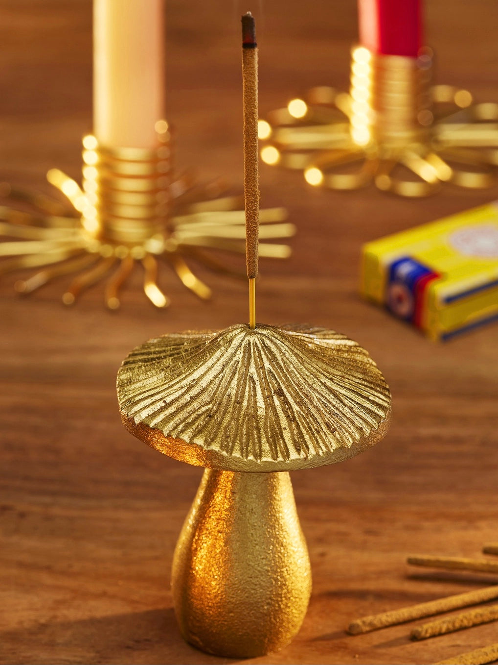 Brass Mushroom Incense Holder