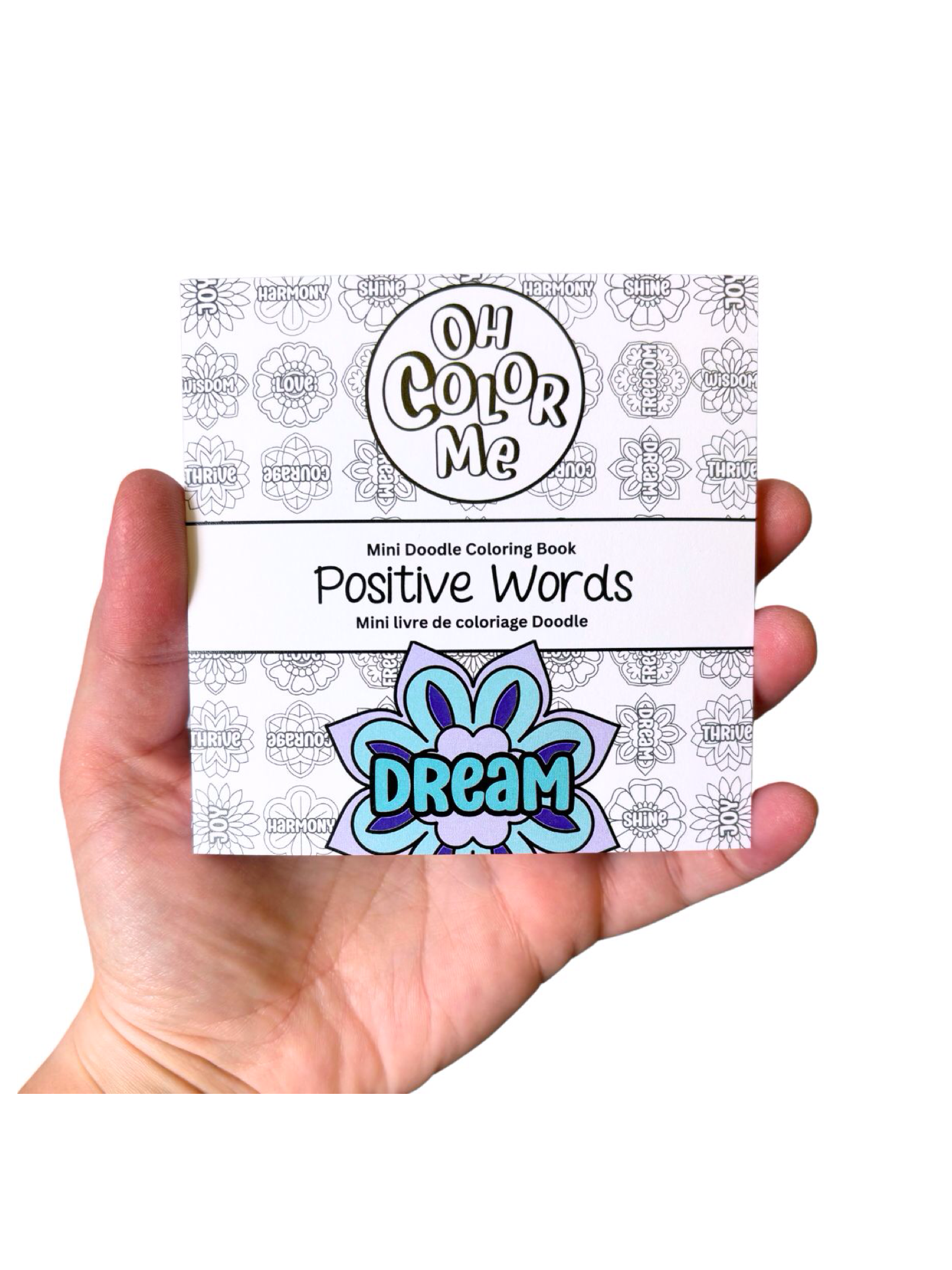Mini Coloring Book Positive Words, 4"x4"