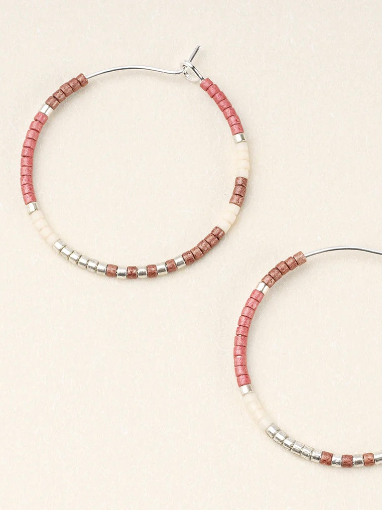 Miyuki Small Hoops - Blush Multi/Silver