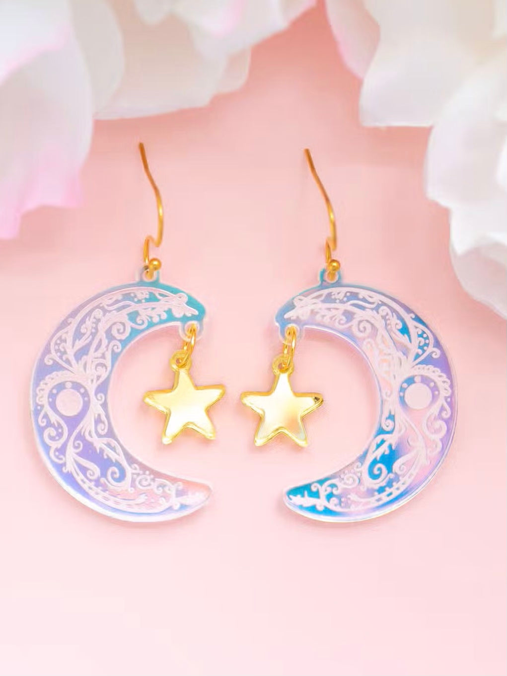 Acrylic Moon Earrings