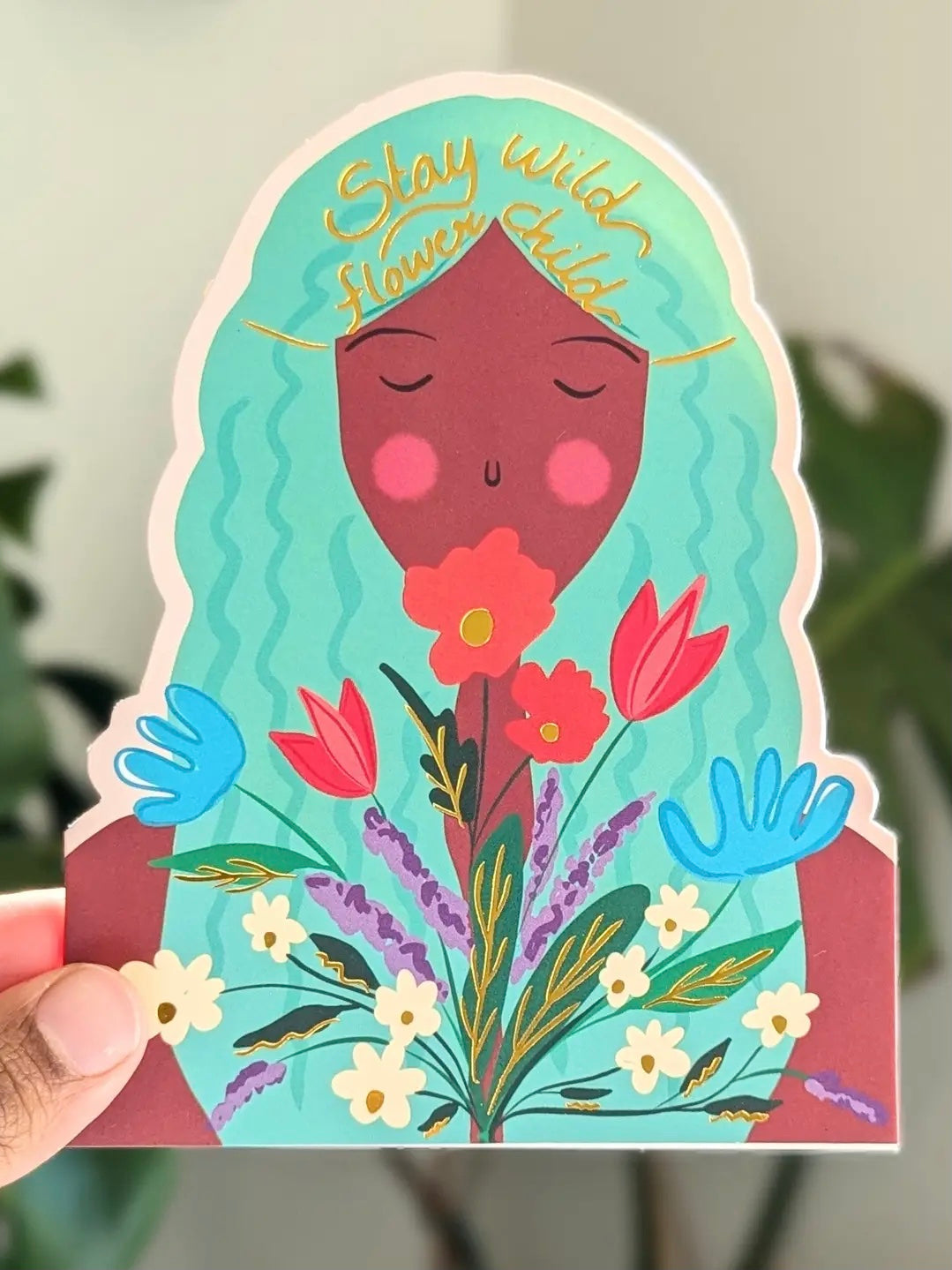 Die Cut Flower Child Card