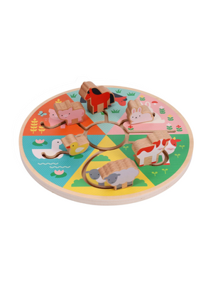 Wooden Farm Animals Slide Puzzle