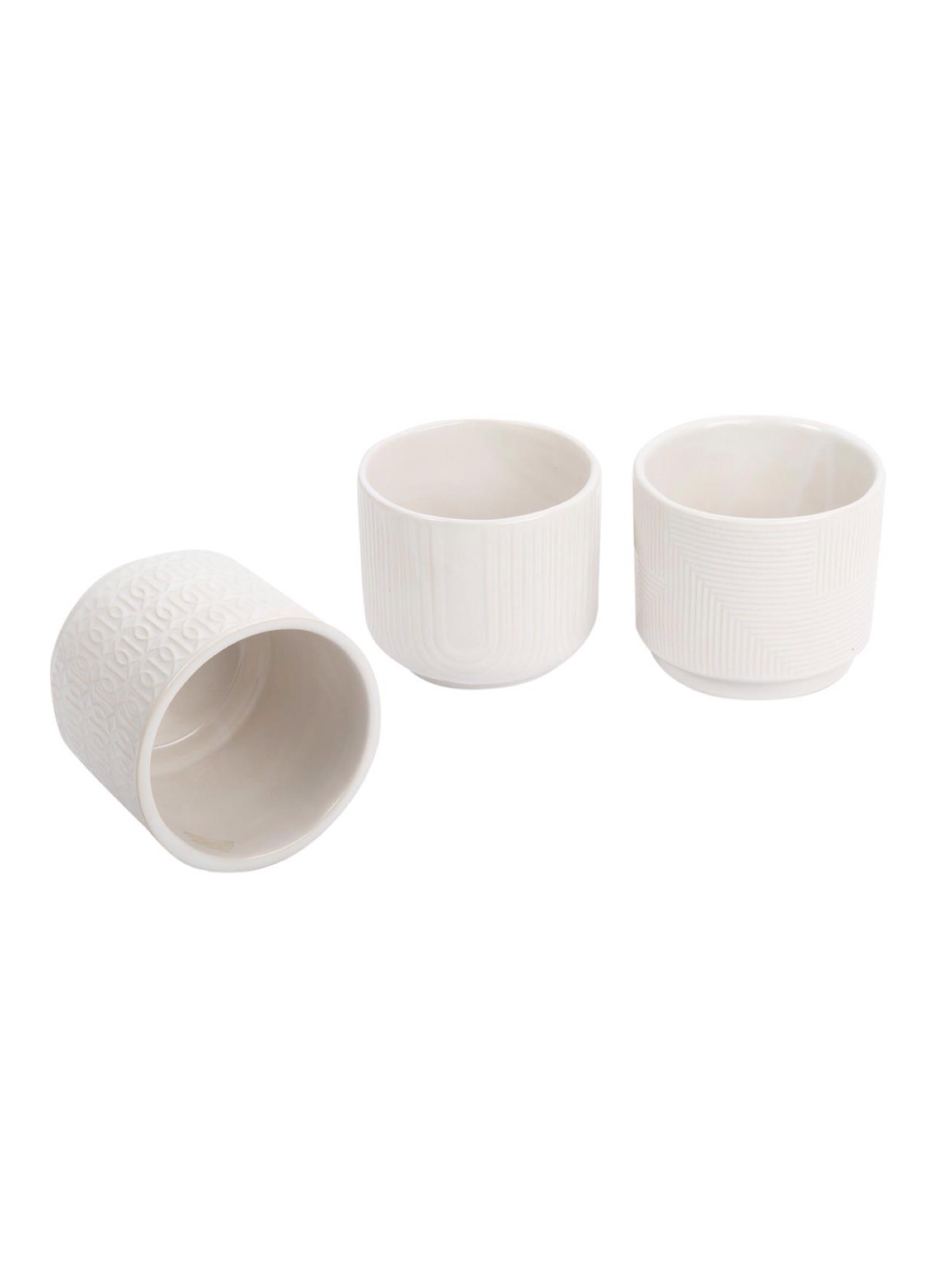 White Patterned Pot