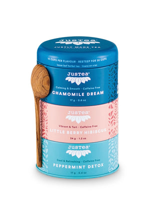 Herbal Tea Trio Tin & Spoon - Organic, Fair-Trade Tea Gift