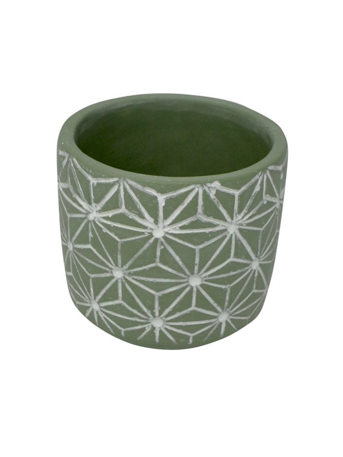 Green Etched Planter