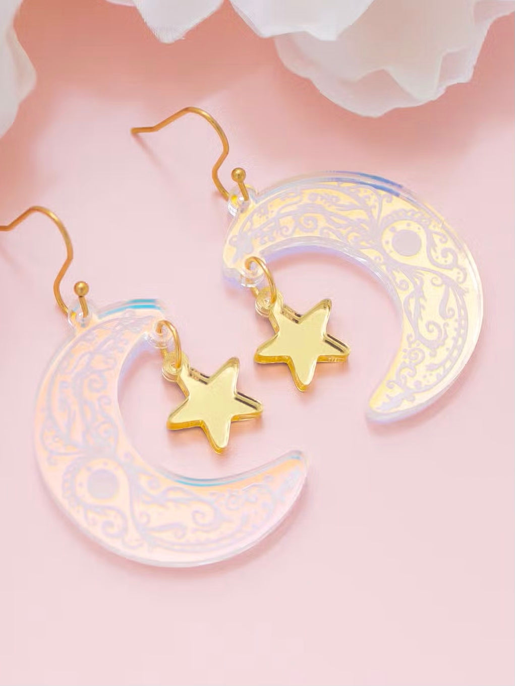 Acrylic Moon Earrings