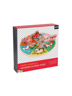 Wooden Farm Animals Slide Puzzle