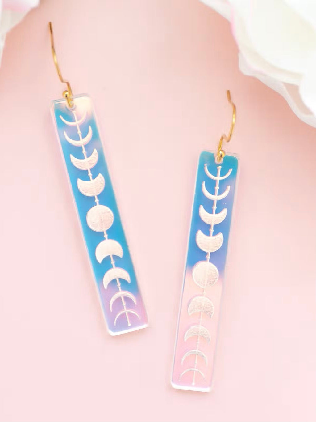 Acrylic Moon Phase Earrings