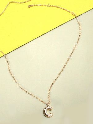 Bubble Letter Initial Necklace