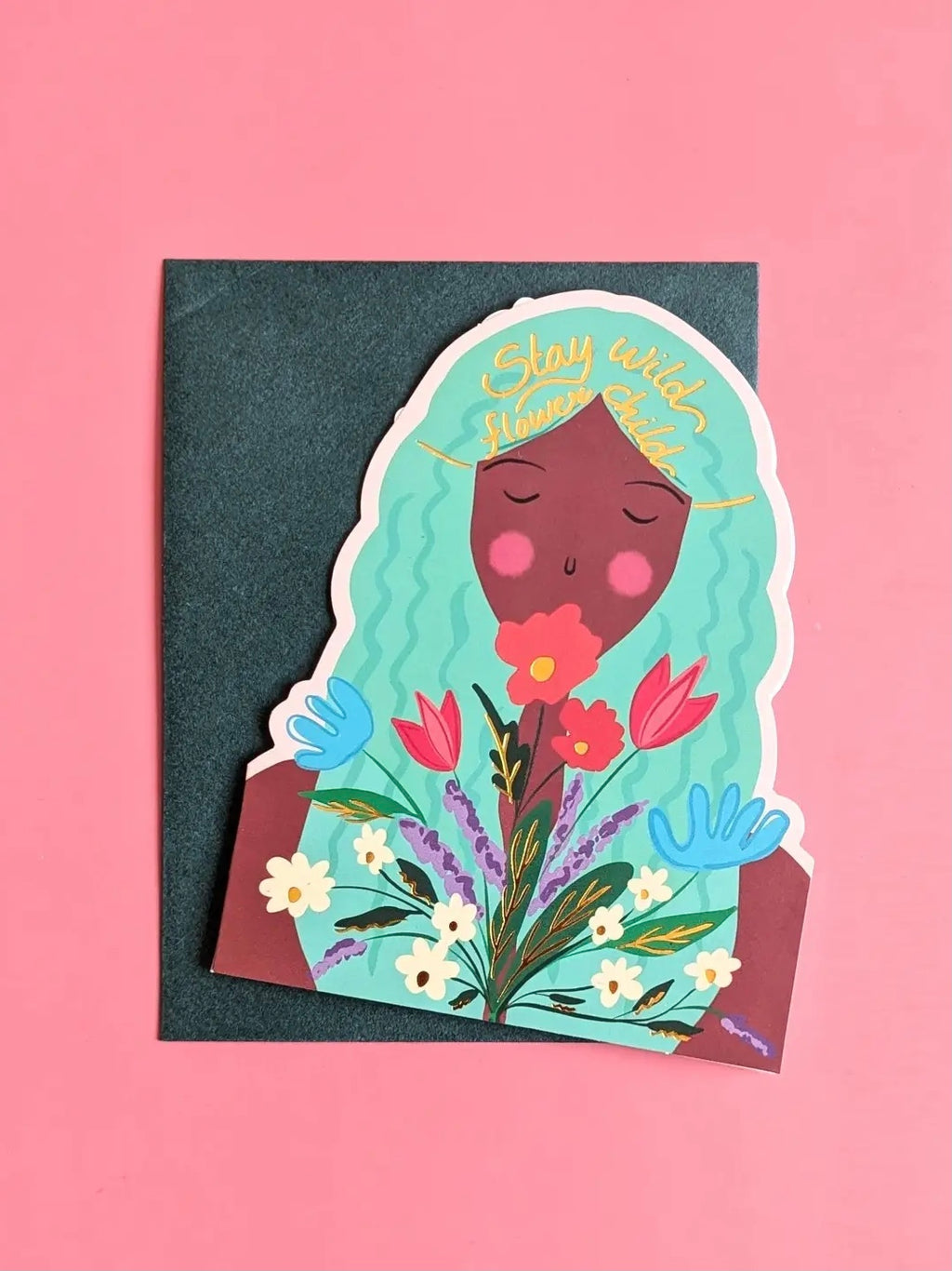 Die Cut Flower Child Card