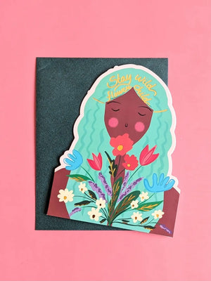 Die Cut Flower Child Card