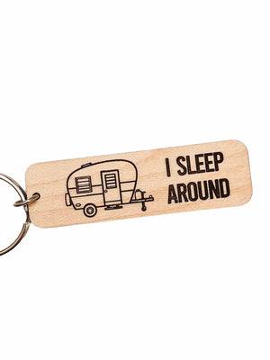 I Sleep Around Keychain