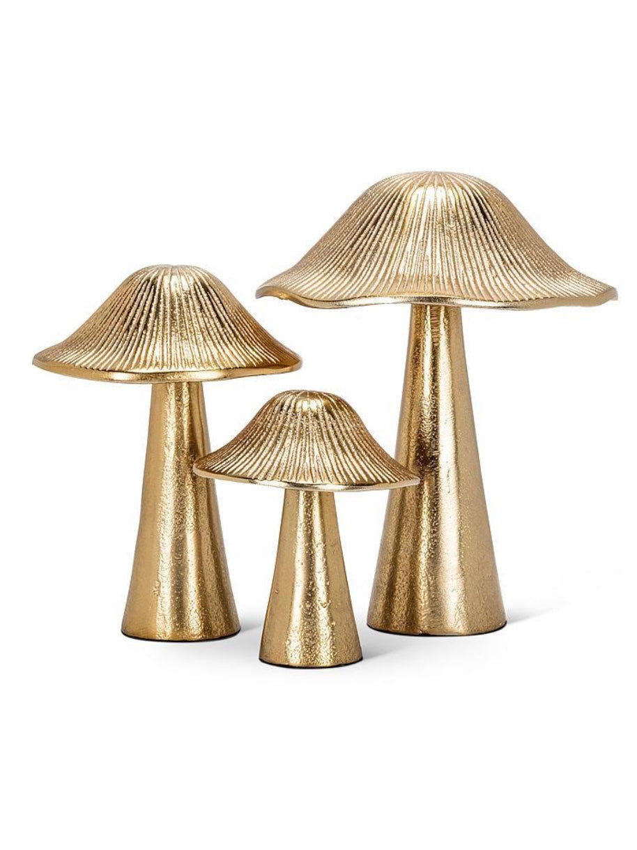 Gold Mushroom Sculpture