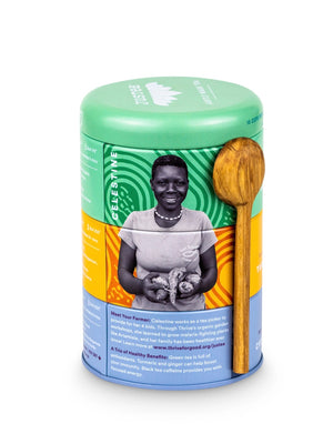 Assorted Trio Tin & Spoon - Organic Black, Green, Herbal Tea
