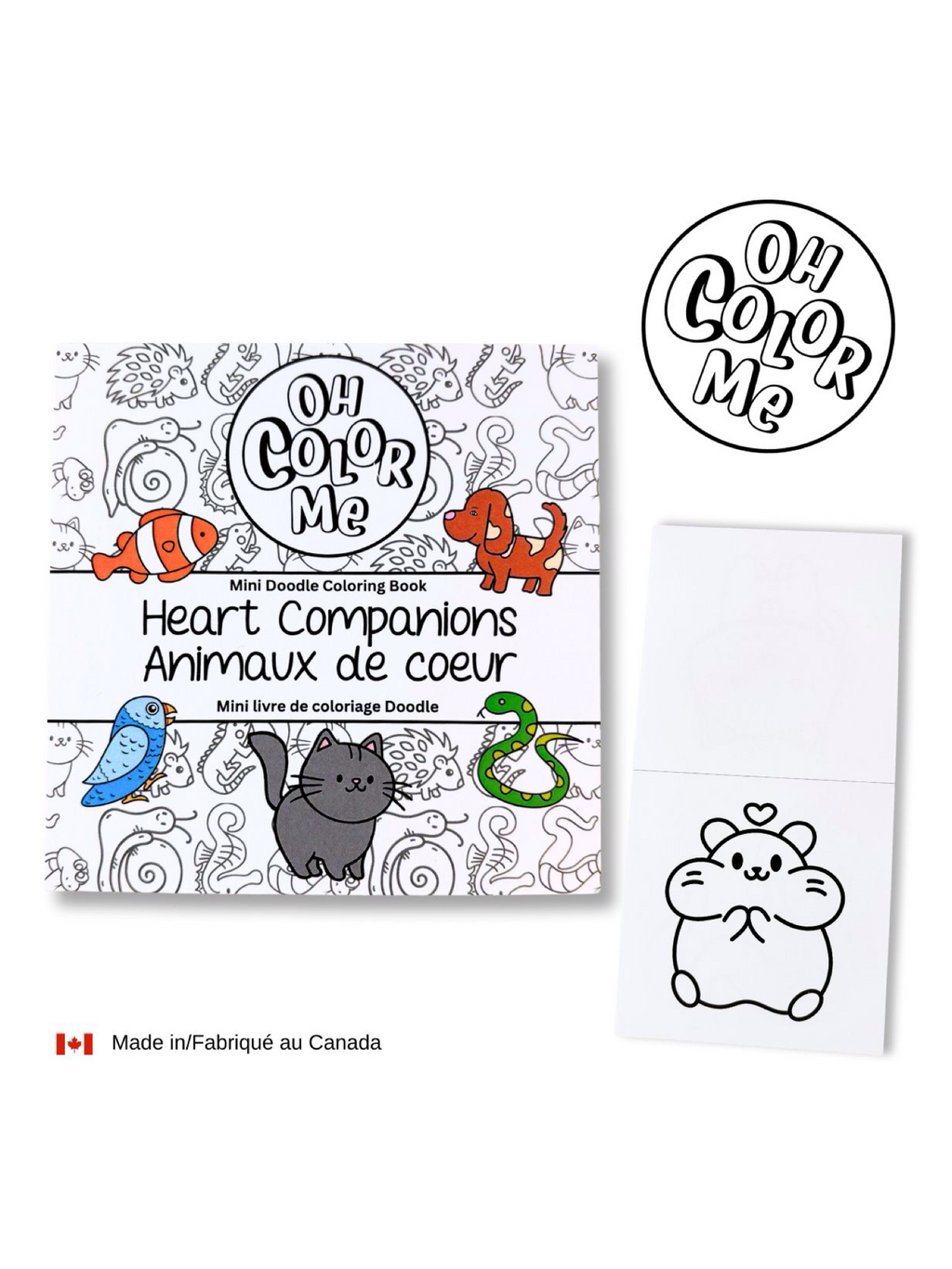 Mini Coloring Book Heart Companions, 4"x4"