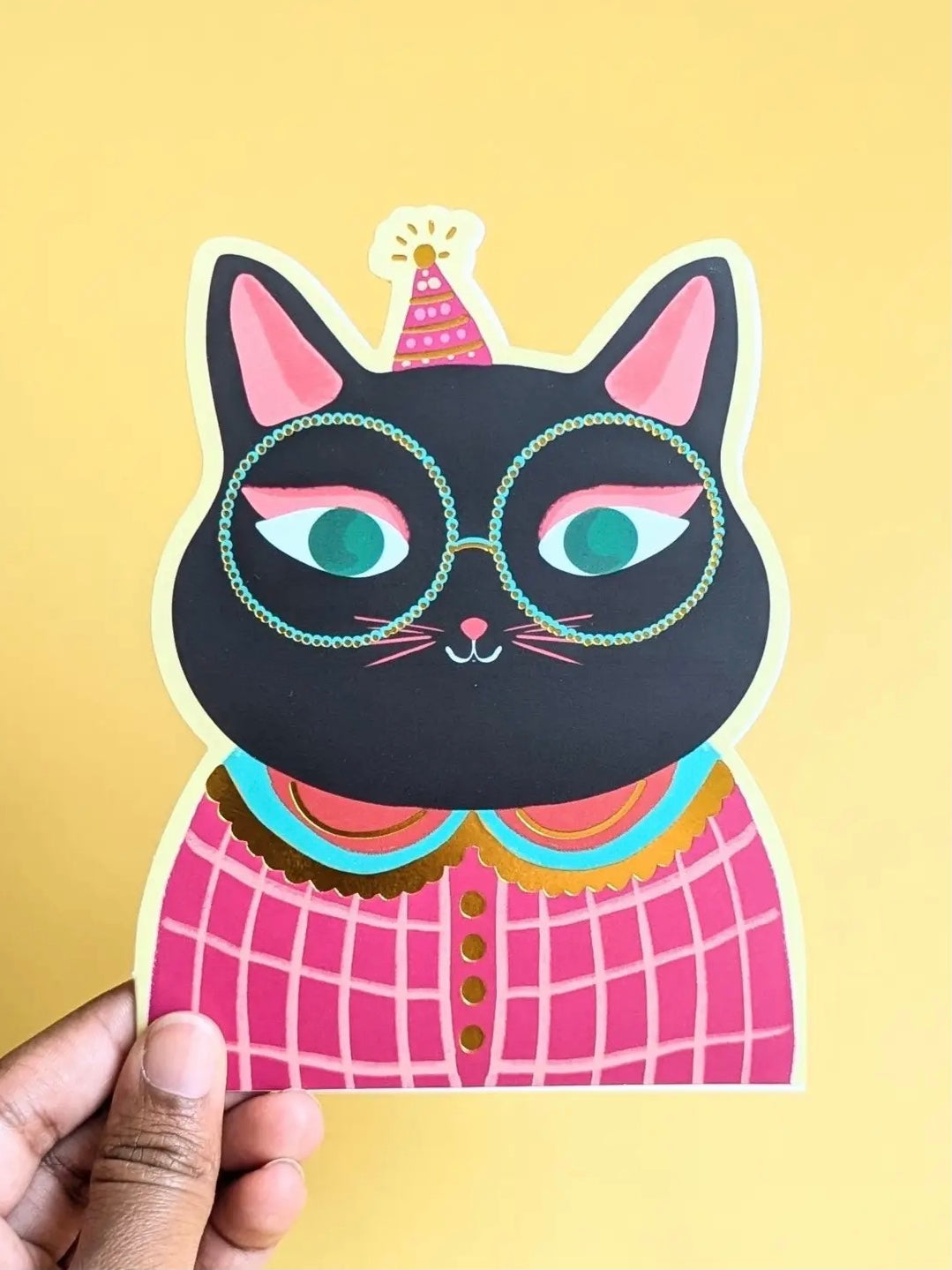Die Cut Cat Birthday Card