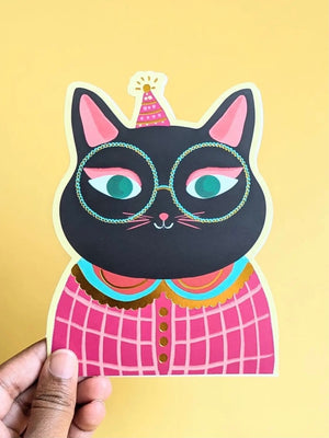 Die Cut Cat Birthday Card