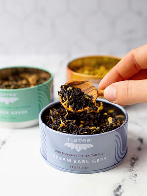Assorted Trio Tin & Spoon - Organic Black, Green, Herbal Tea
