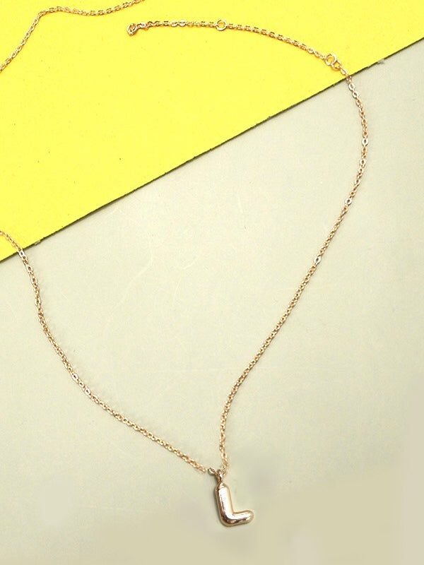 Bubble Letter Initial Necklace