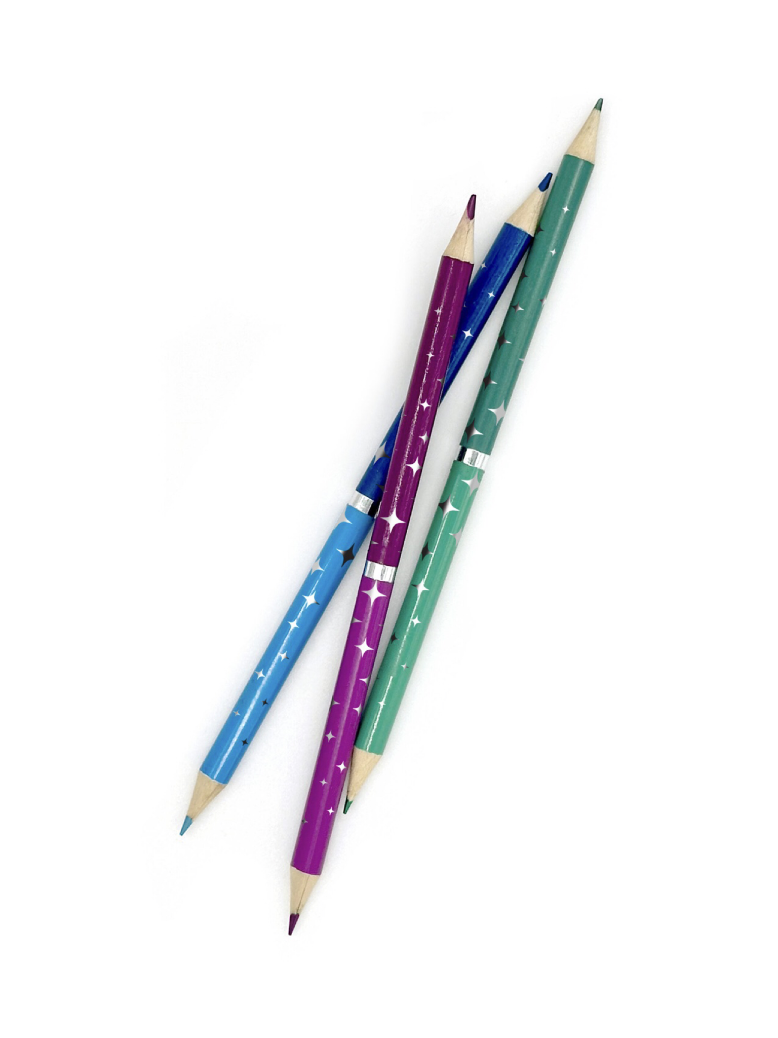 Double Metallic Coloured Pencil Set