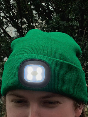 Green Light Up Beanie