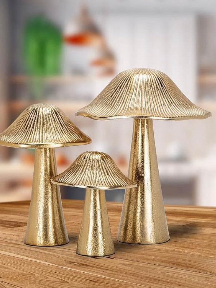 Gold Mushroom Sculpture