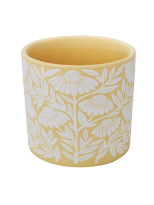 Yellow Daisy Plant Pot