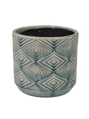 Blue Glazed Planter