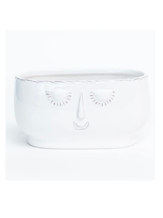 Sleepy Face Pot