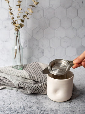 Tea Infuser with Dual-Use Coaster Lid - Tea Steeper Strainer