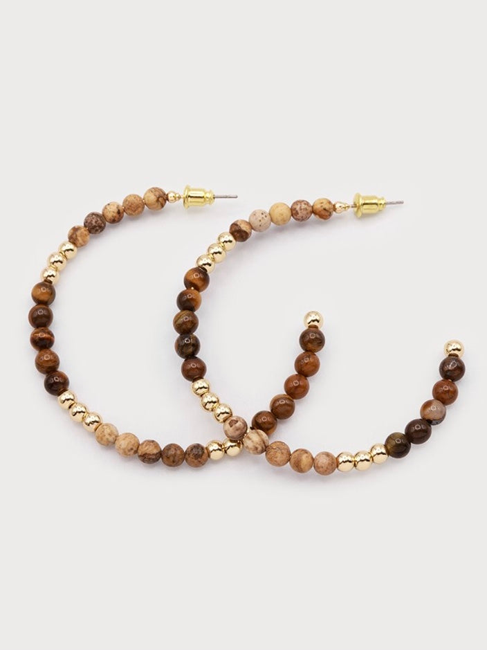 Wood and Metal Beaded Hoops