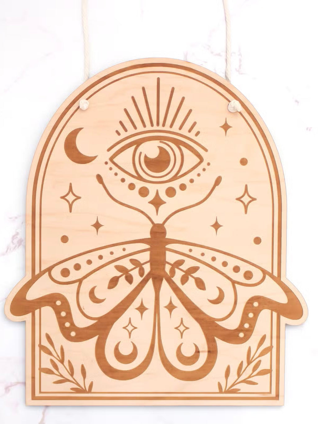 Celestial Moth Wooden Sign