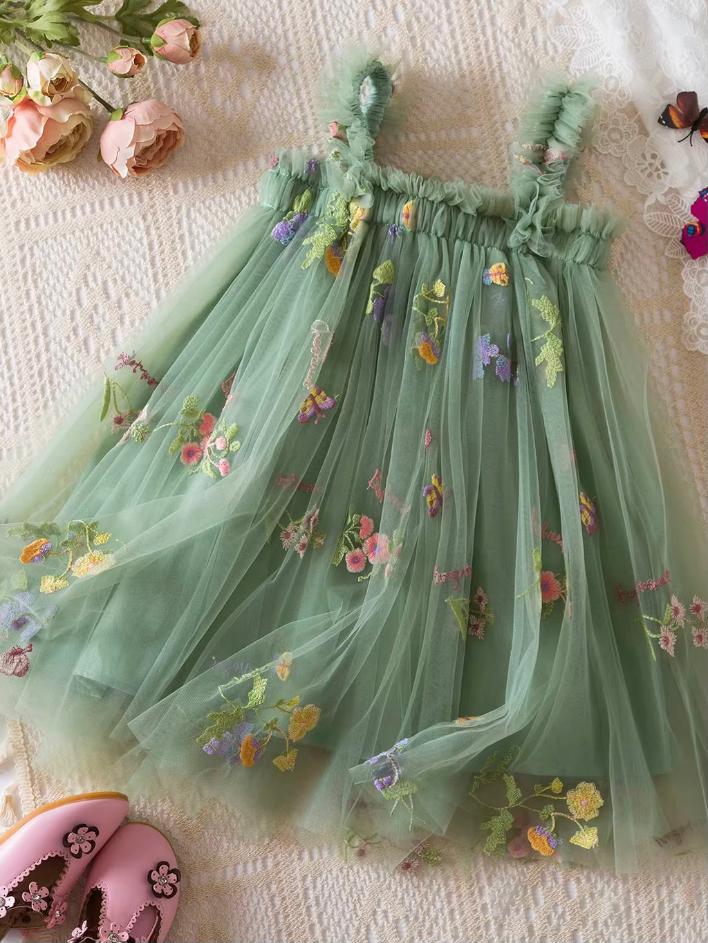 Butterfly Dress- Sage Floral