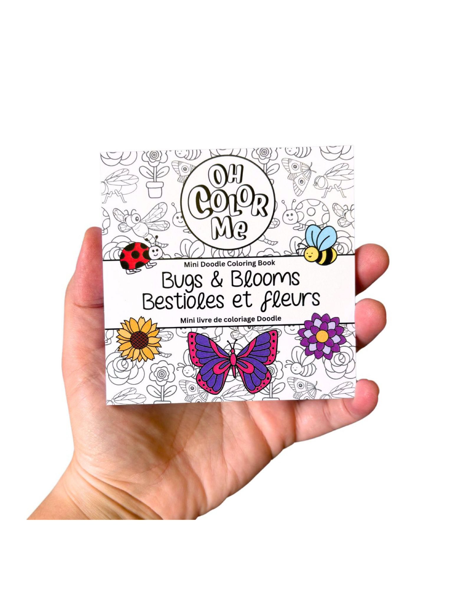 Mini Coloring Book Bugs & Blooms, 4"x4"