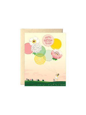 Floral Balloons Birthday