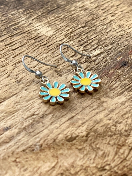 Enamel Daisy Earrings
