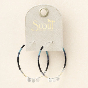 Miyuki Large Hoop - Black Multi/Silver