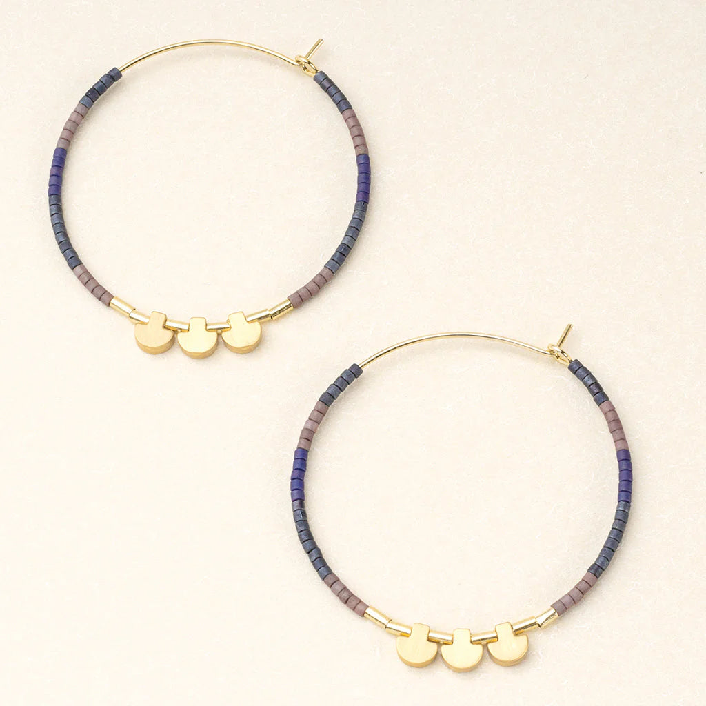 Miyuki Large Hoop - Dark Multi/Gold