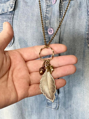 Mixed Metal Leaf Necklace