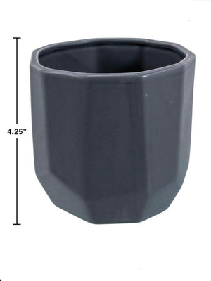 Grey Faceted Planter