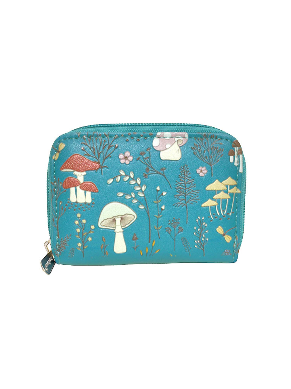 Teal Mushroom Coin Purse